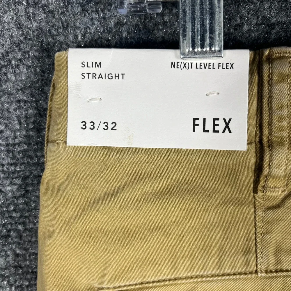 American Eagle Chino Pants Mens 33 Khaki Slim Straight Ne(x)t Level Flex
